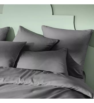 Taie d'oreiller satin de coton - Garnier Thiebaut - Bleu foncé