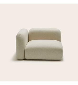 chauffeuse modulable accoudoir g  Tissage natté en coton et acrylique Madura
