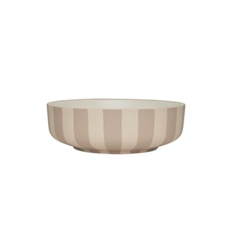 Bol en grès à rayures - OYOY - Beige