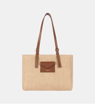 Sac cabas épaule Mini Osier - Lancaster - Cognac