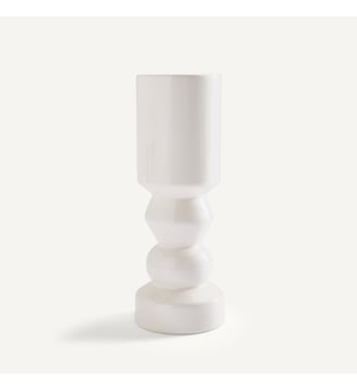 Bougeoir en faïence émaillée, hauteur 27 cm - AM.PM - Ivoire
