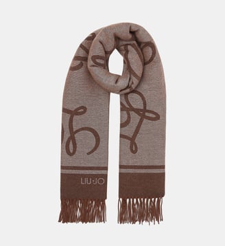 Étole Jacquard avec Logo - Liu Jo - Beige