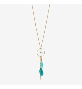 Collier sautoir doré agate verte - DREAM CATCHER - Caroline Najman - Bleu