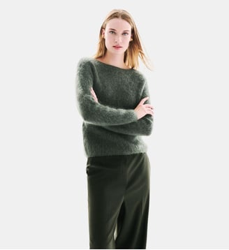 Pull maggie - Motif uni - Coupe droite - Caroll - Vert kaki