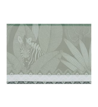 Set de table Nature Sauvage Elephant Nature sauvage - Le Jacquard Francais - Kaki marron