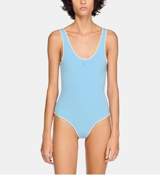 Body en maille - Sandro - Bleu ciel