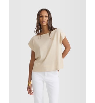 Top astania en viscose - Agnès b. - Jaune tresor