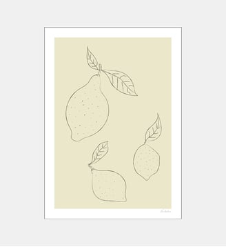 Poster   Simple Lemons - Emilie Luna - Poster & Frame - Multicolore