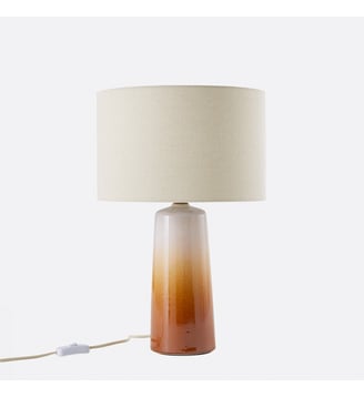 Lampe à poser céramique et lin hauteur 47 cm - La Redoute Interieurs - Caramel