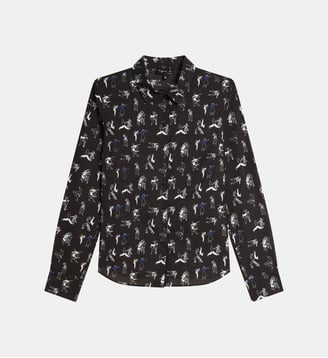 chemise en coton imprimée - Agnès b. - Noir