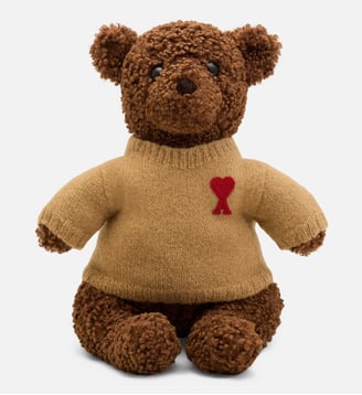 Ours unisexe en peluche Ami de Coeur - AMI Paris - Anthracite et ivoire