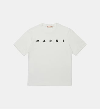 T-shirt en jersey avec logo - Marni - Blanc crémeux