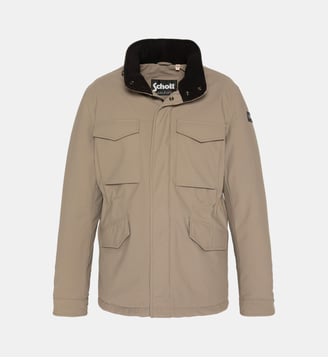 Parka Cade mi-longue à capuche  - Schott - Taupe