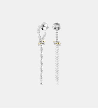 Pendants d'oreilles Hyperbola, Nœud, Finition mix de métal - Swarovski - White et mixed plating