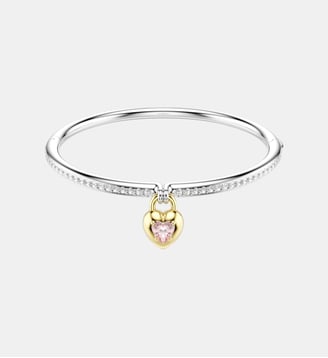 Bracelet-jonc Idyllia, Cœur, Rose, Finition mix de métal Swarovski