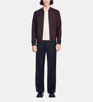 Blouson droit zippé - Sandro - Chocolat