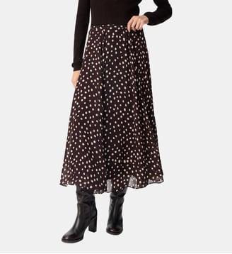 Jupe longue imprimé pois taille haute Ikks
