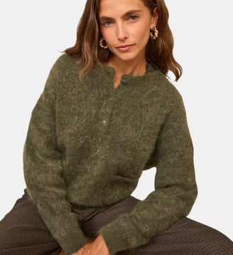 Pull À Manches Longues En Mohair Et Laine Mélangés Assia - Maison 123 - Sauge