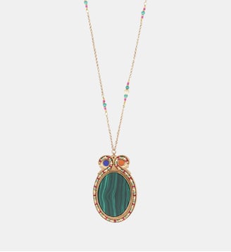 Collier pendentif   - Claudia - Satellite - Vert