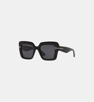 Lunettes de soleil Carré Esme TR - Tom Ford - Noir brillant