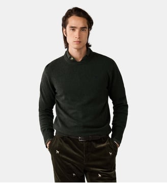 Pull En Laine D'agneau À Col Rond Hackett London