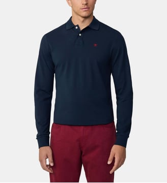 Polo slim logo en coton - Hackett London - Bleu marine