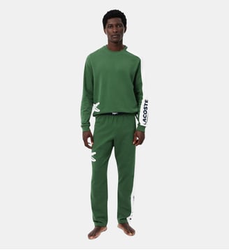 Pantalon d'intérieur en molleton imprimé - Lacoste - Vert, bleu marine et blanc