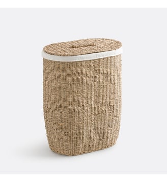 Panier à linge ovale, en jonc de mer tressé - La Redoute Interieurs - Naturel