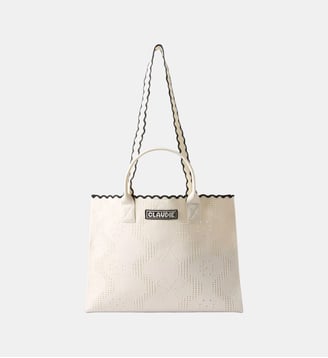 Sac tricot bicolore - Claudie Pierlot - Blanc