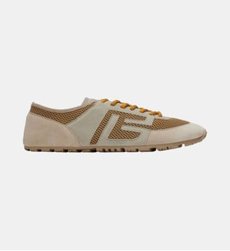 Baskets Racer 45 en mesh et cuir suédé - Balmain - Beige