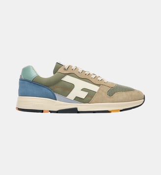 Running tissu suede OLIVE - Faguo - Kaki et bleu