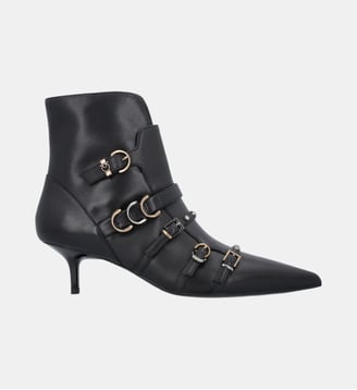Bottines à sangles et logo love birds - Pinko - Limousine noire