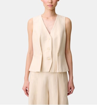Gilet costume sans manche col V - Claudie Pierlot - Sable