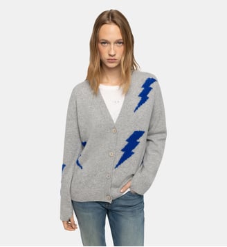 Cardigan Mirkaz 100% Cachemire - Zadig&Voltaire - Gris chiné clair