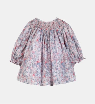 Robe -  moyen coton imprimé fleurs - Tartine Et Chocolat - Gris clair