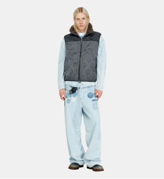 Gilet matelassé avec col doublé doux - Diesel - Gris foncé