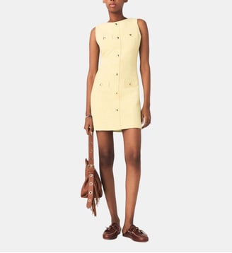 Robe courte en tweed - Maje - Jaune pâle