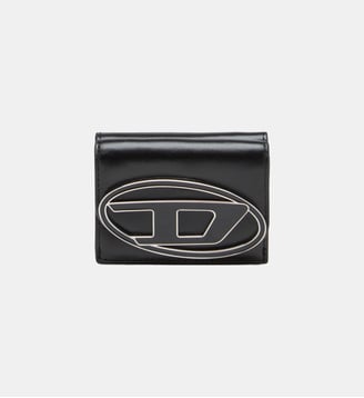 Portefeuille en cuir à trois volets - Diesel - Noir