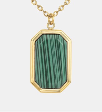 COLL. mono-motif Mason en Acier 316L avec malachite vert - Phebus - Jaune
