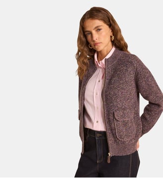 Gilet Manches Longues Maille Dense Agathe - Maison 123 - Violet