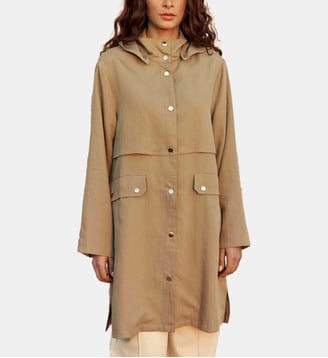 Parka  col montant  uni NELLA - La Petite Etoile - Taupe