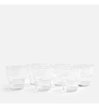 Lot de 6 verres à eau striés - La Redoute Interieurs - Transparent