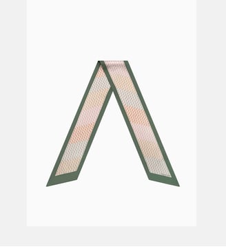 Norris - Foulard En Satin De Coton Vert Parallèle