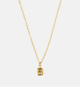 Collier à pendentif lettre B acier inoxydable - Balaboosté - Doré