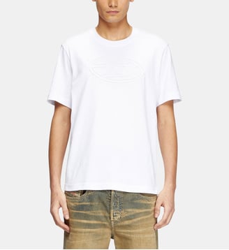 T-shirt avec Oval D embossé - Diesel - Blanc