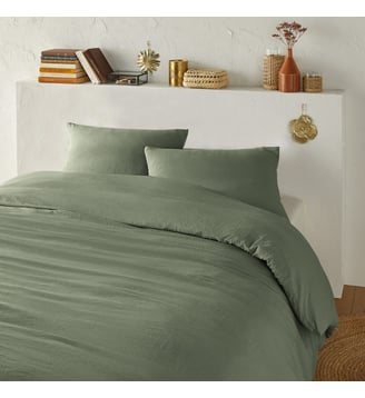 Parure de lit microfibre lavée polyester recyclé La Redoute Interieurs
