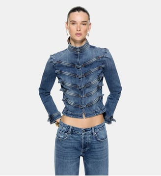 Veste en denim avec alamari - Liu Jo - Denim bleu