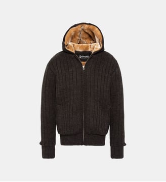 Gilet côtelé doublé à capuche Schott