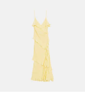 Robe longue fluide uni ROSILDA - La Petite Etoile - Jaune