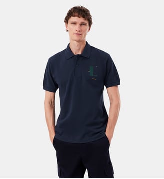 Polo Petit Piqué imprimé classic fit - Lacoste - Bleu marine